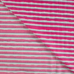 Tissu voile de coton - Stripes rose