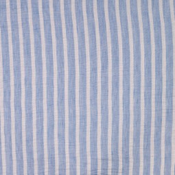 Tissu polyester - Rayure bleu