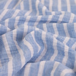 Tissu polyester - Rayure bleu