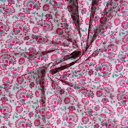 Tissu voile de coton - Cachemire rose