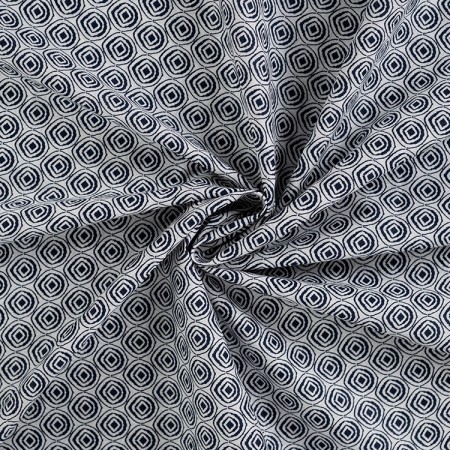 Tissu voile de coton - Losange marine