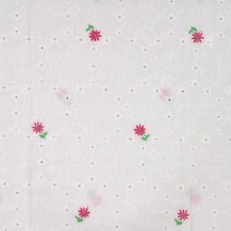 Tissu Broderie - Dominique blanc