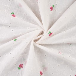 Tissu Broderie - Dominique blanc