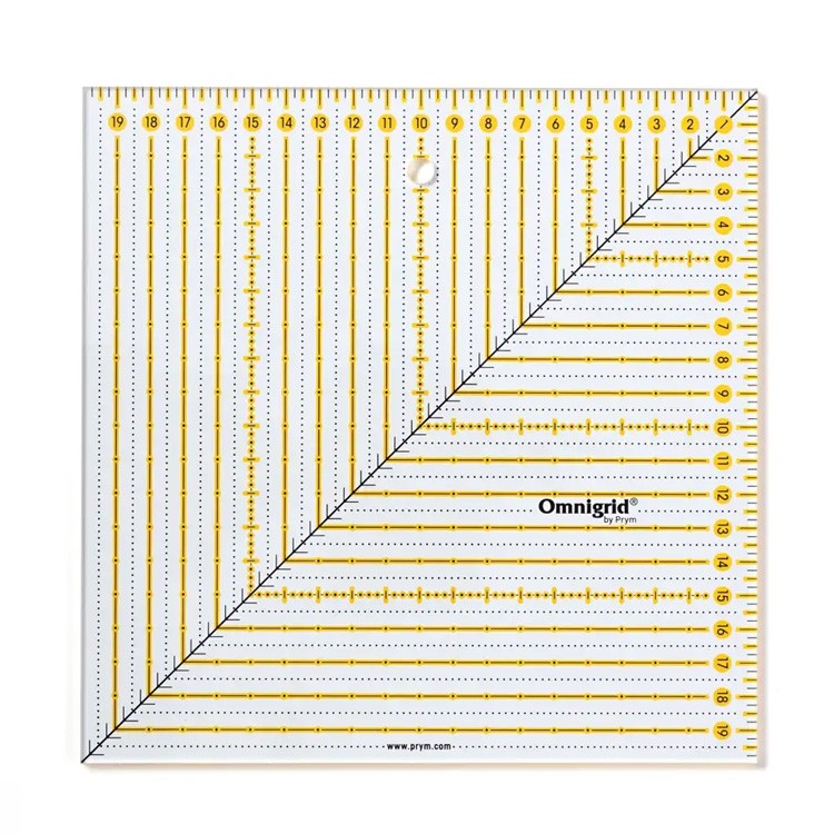 Règle de patchwork Omnigrip 20 x 20 cm antidérapante