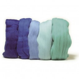 Laine à feutrer - Assortiment bleu