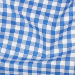Tissu coton vichy - Bleu clair