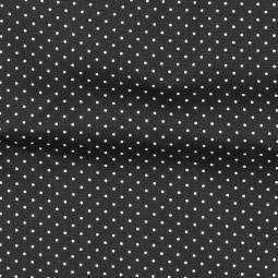 Tissu - Pois blanc fond noir