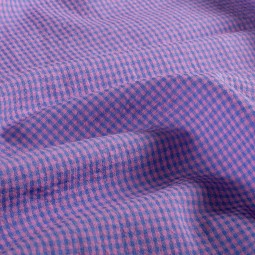 Tissu seersucker - Mini vichy colbalt et violet