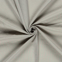 Tissu seersucker - Mini vichy vert et corail