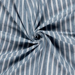 Tissu Polyester - Esprit chambray rayure bleu