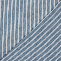 Tissu Polyester - Esprit chambray rayure bleu