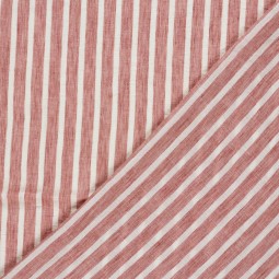 Tissu Polyester - Esprit chambray rayure vieux rose
