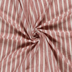 Tissu Polyester - Esprit chambray rayure vieux rose