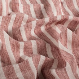Tissu Polyester - Esprit chambray rayure vieux rose