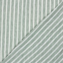 Tissu Polyester - Esprit chambray rayure vert