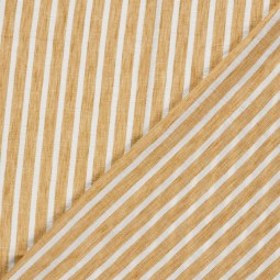 Tissu Polyester - Esprit chambray rayure ocre