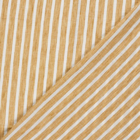 Tissu Polyester - Esprit chambray rayure ocre