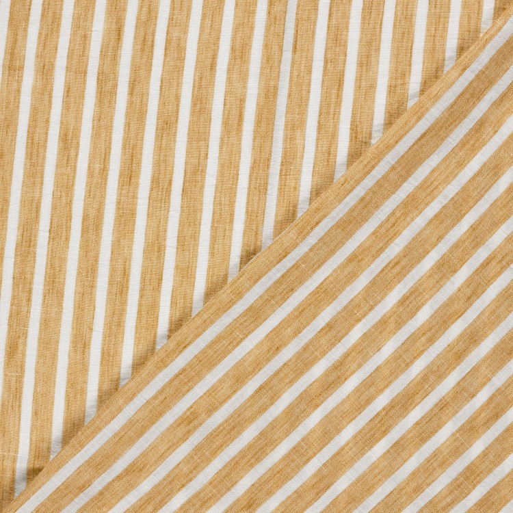 Tissu Polyester - Esprit chambray rayure ocre