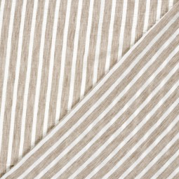 Tissu Polyester - Esprit chambray rayure camel