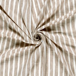Tissu Polyester - Esprit chambray rayure camel