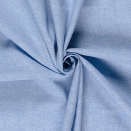 Tissu lin et coton - Chambray bleu