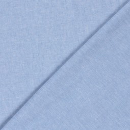 Tissu lin et coton - Chambray bleu