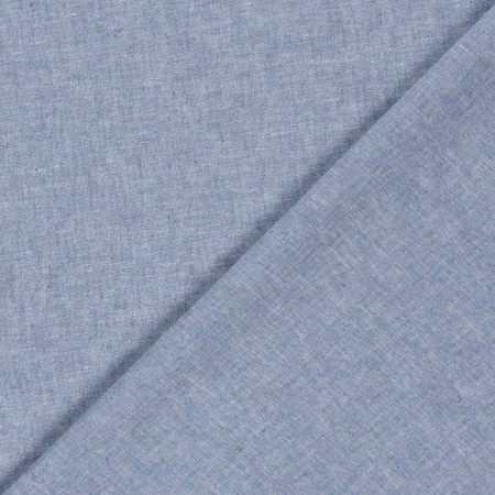Tissu lin et coton - Chambray marine