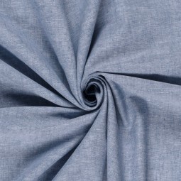Tissu lin et coton - Chambray marine