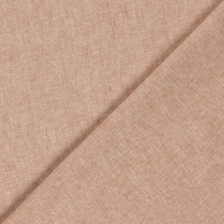 Tissu lin et coton - Chambray brique