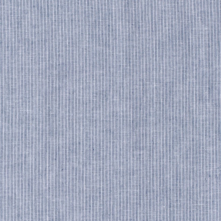 Tissu lin et coton - Chambray rayures marine
