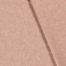 Tissu lin et coton - Chambray rayures brique