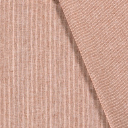 Tissu lin et coton - Chambray rayures brique