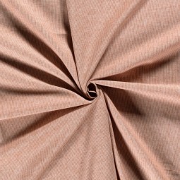 Tissu lin et coton - Chambray rayures brique