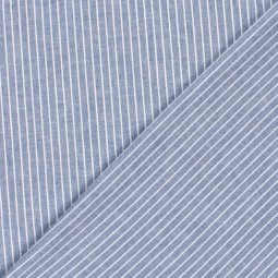 Tissu lin et coton - Chambray grosses rayures marine