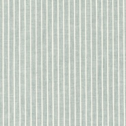 Tissu lin et coton - Chambray grosses rayures vert