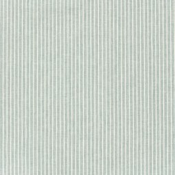 Tissu lin et coton - Chambray grosses rayures vert