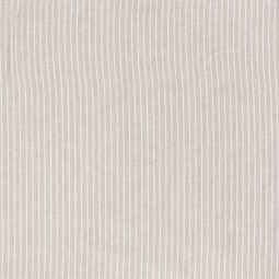 Tissu lin et coton - Chambray grosses rayures beige