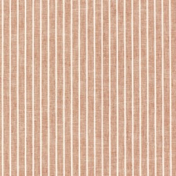 Tissu lin et coton - Chambray grosses rayures brique