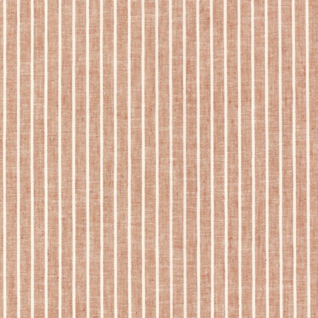 Tissu lin et coton - Chambray grosses rayures brique