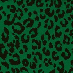 Tissu gabardine extensible - Léopard vert