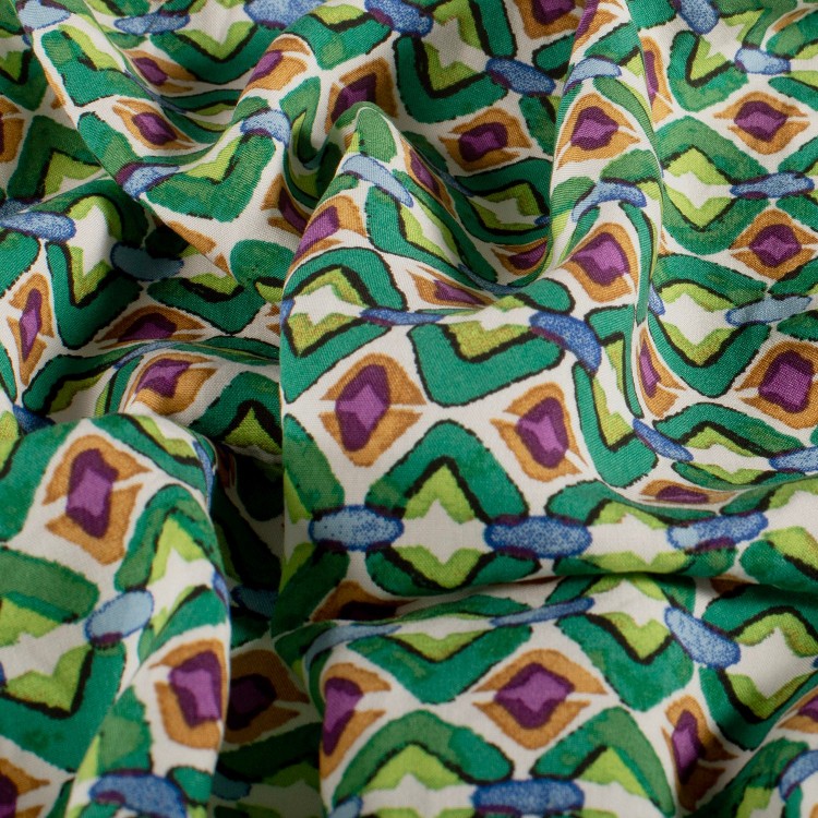 Tissu popeline de viscose - Abstract vert