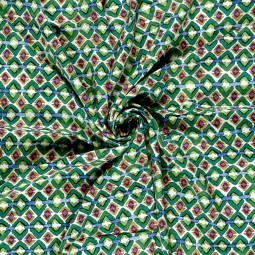Tissu popeline de viscose - Abstract vert