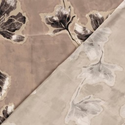 Tissu satin duchesse - Herbier taupe