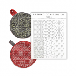 Kit de broderie sashiko - 6 Dessous de verre
