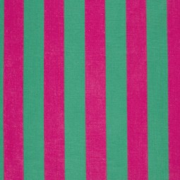 Tissu double gaze - Rayures vertes et roses