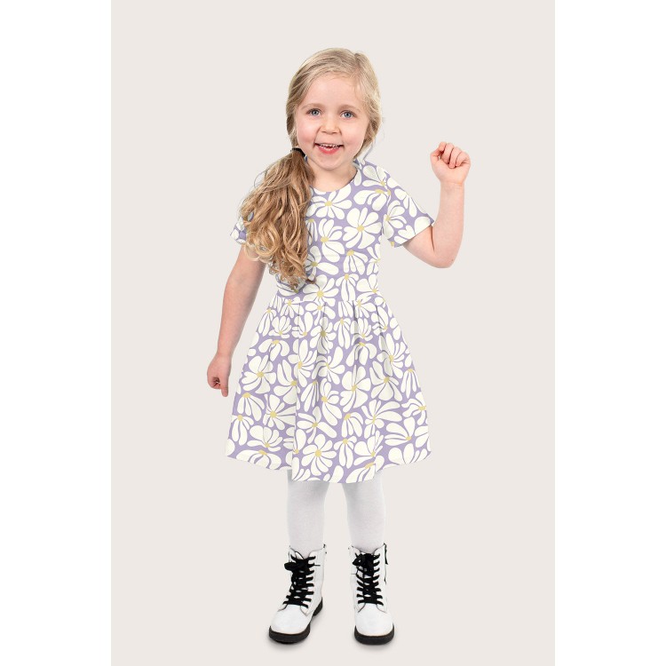 Tissu popeline - Fleurs lila