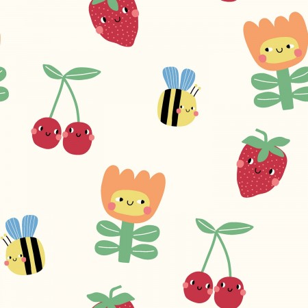 Tissu popeline - Fruits