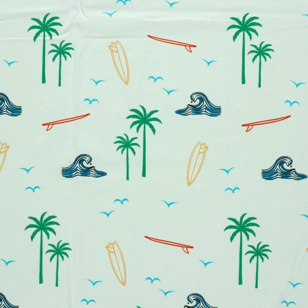 Tissu jersey coton - Palmier vert