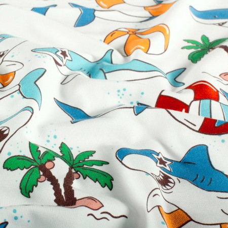 Tissu jersey coton - Quentin dent de requin