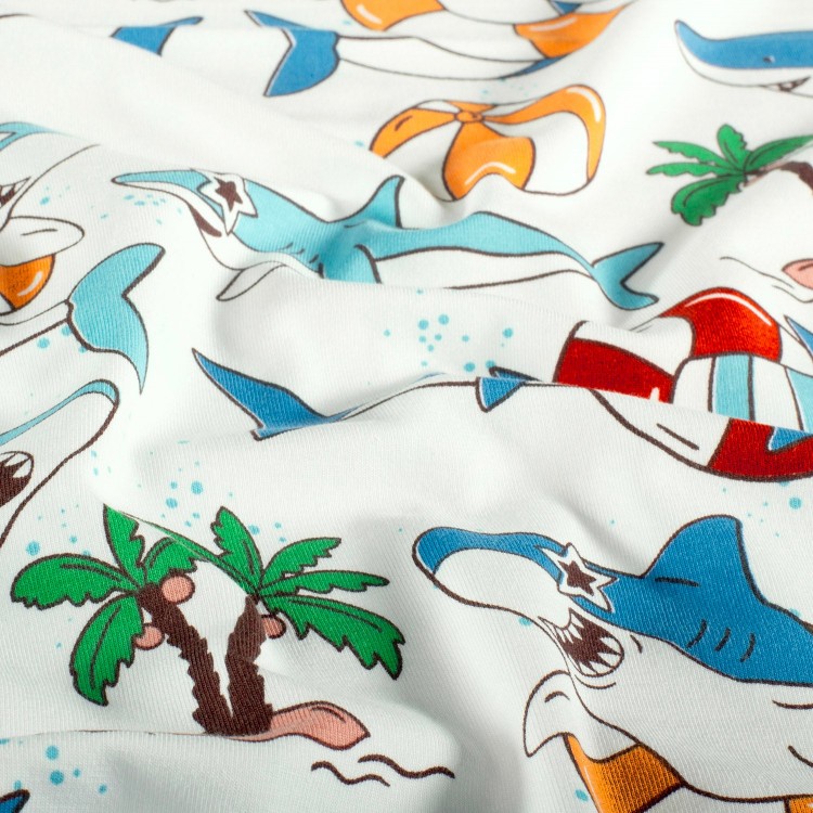 Tissu jersey coton - Quentin dent de requin